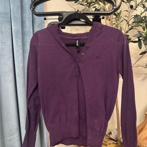 Purple Button-Up Sweater